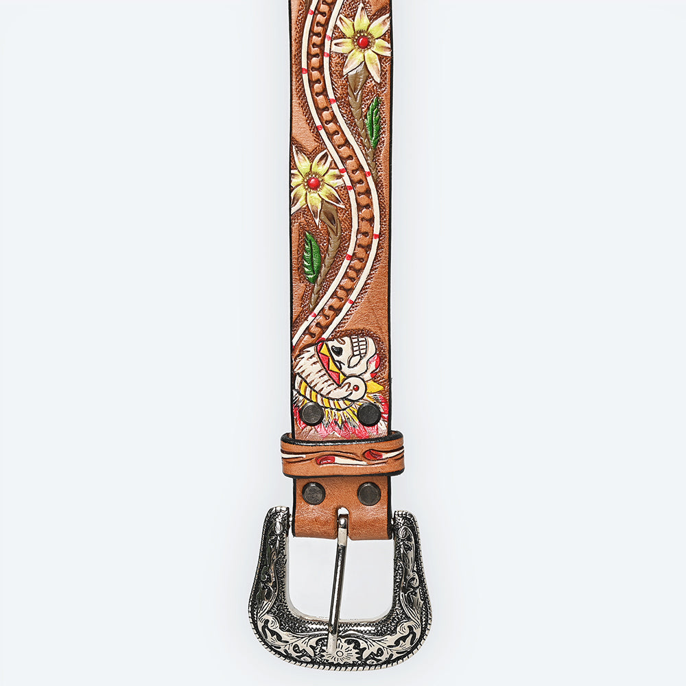 American Darling Beautifully Hand Tooled Genuine American Leather Belt Men and  Women