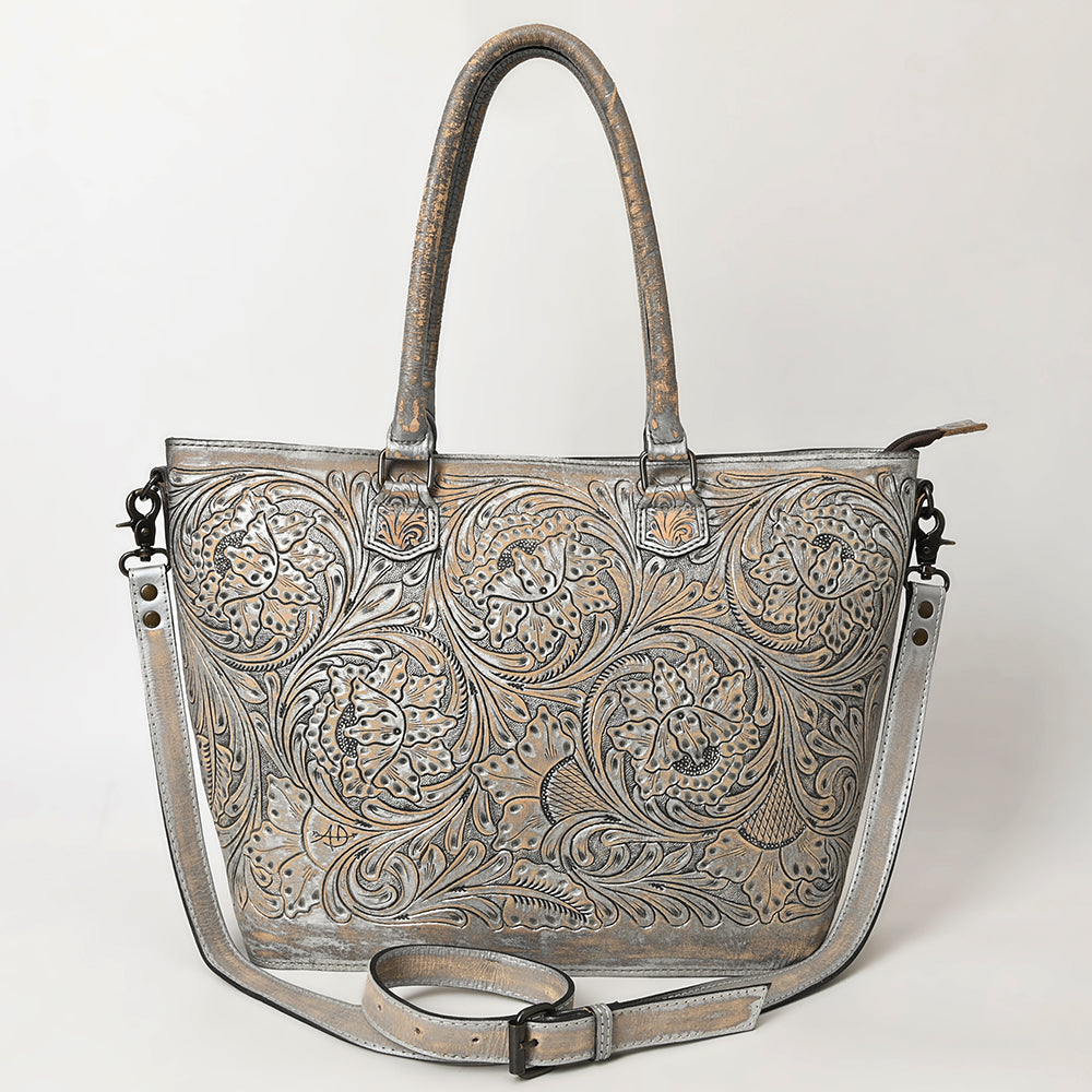 American Darling Hand-Tooled Western Leather Tote Bag | Genuine Floral Carved Shoulder Tote | Premium Artisan Design