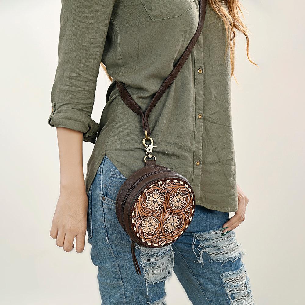 American Darling Hand-Tooled Genuine Leather Bag