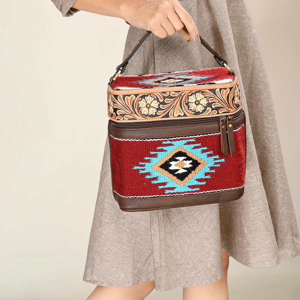 American Darling Hand-Tooled Saddle Blanket Leather Bag
