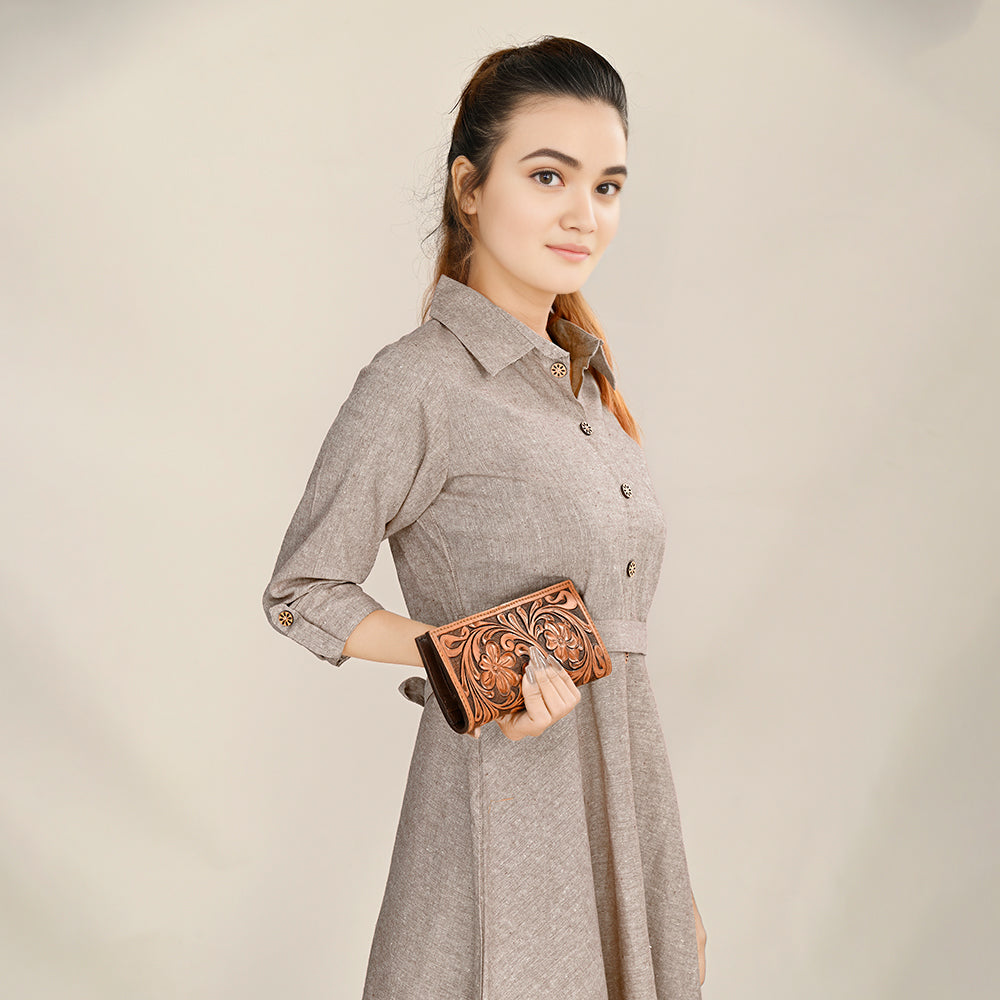 American Darling Hand-Tooled Genuine Leather Bag