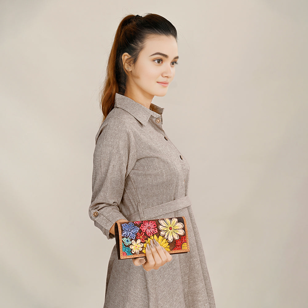 American Darling Clutch Hand Tooled Genuine Leather Western Women Bag Handbag Purse | Purses for Cute