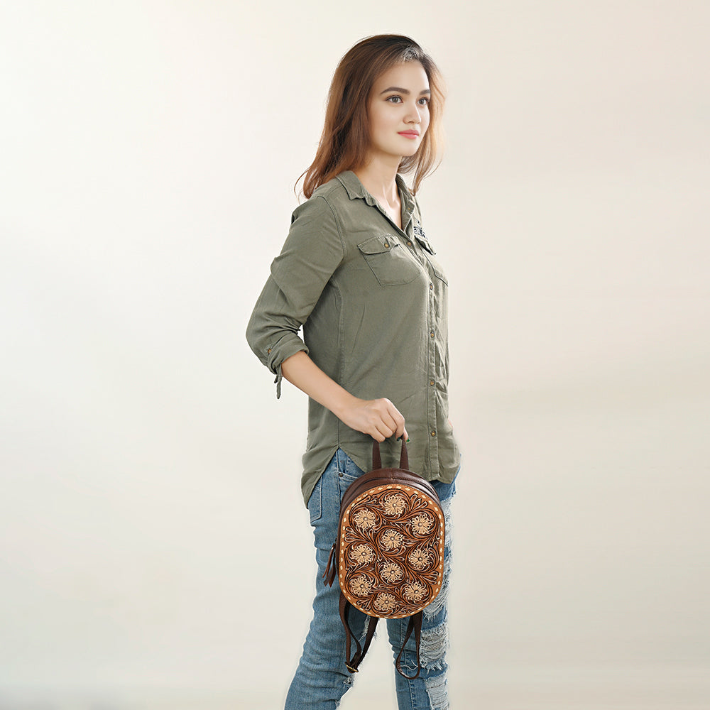 American Darling Hand-Tooled Genuine Leather Bag