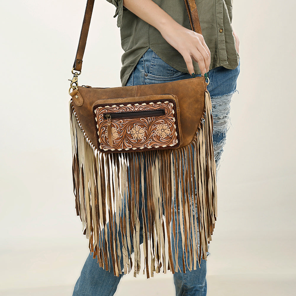 American Darling Hand-Tooled Genuine Leather Bag