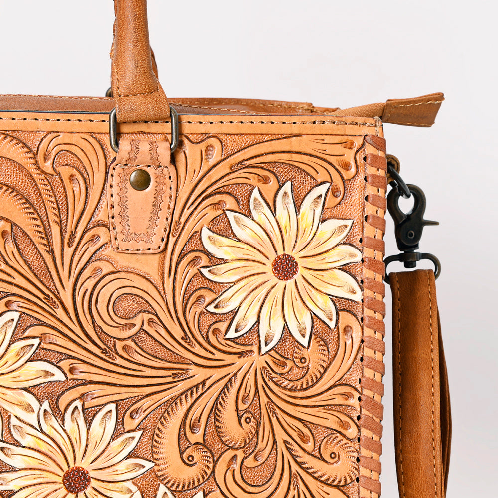 American Darling Briefcase Hand Tooled Genuine Leather