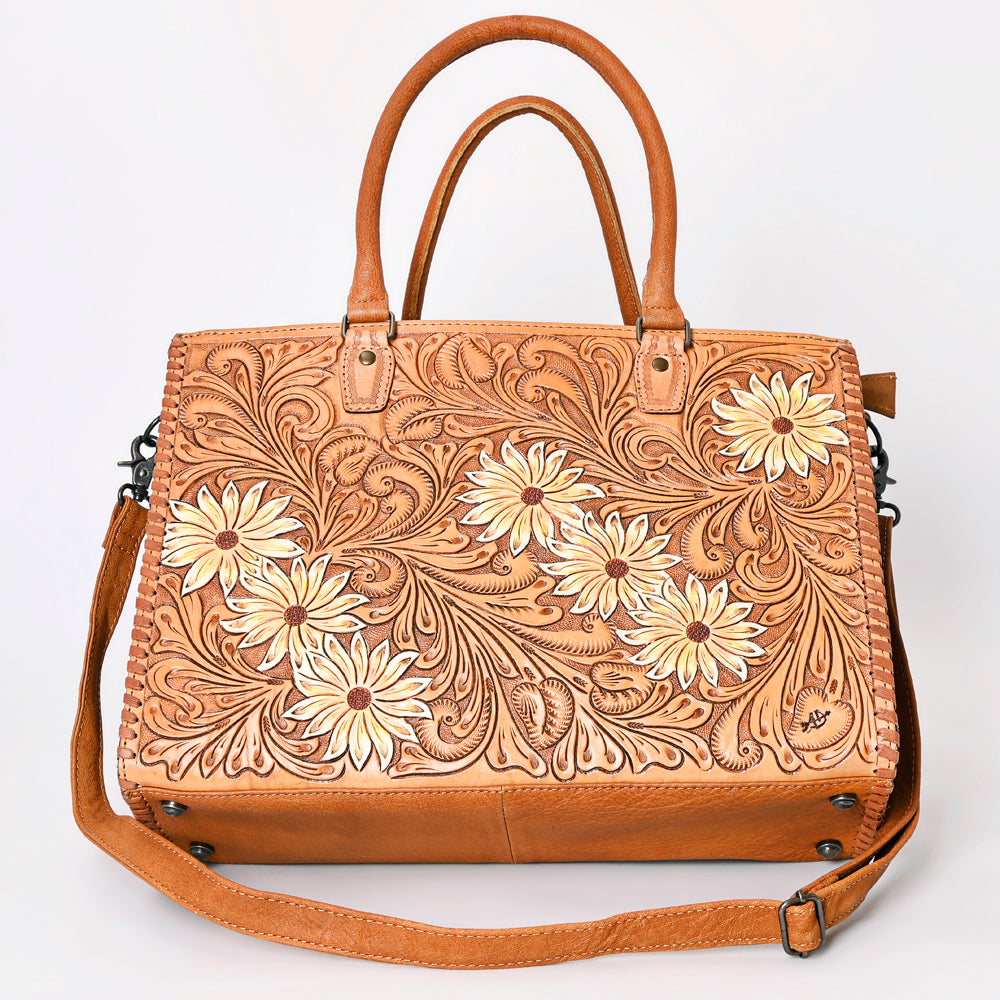 American Darling Briefcase Hand Tooled Genuine Leather