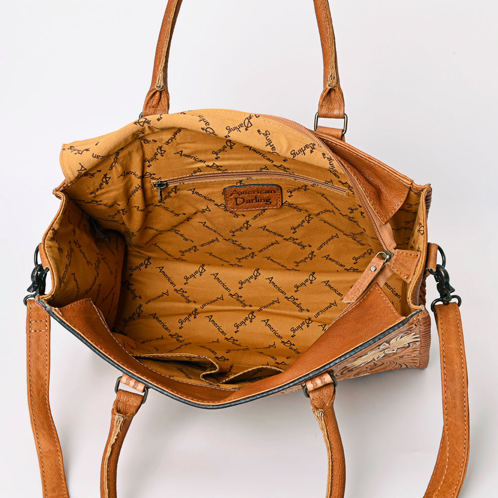 American Darling Briefcase Hand Tooled Genuine Leather