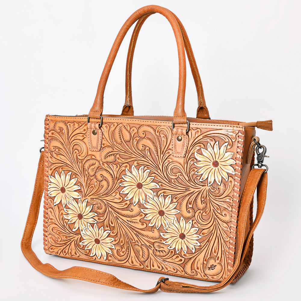 American Darling Briefcase Hand Tooled Genuine Leather