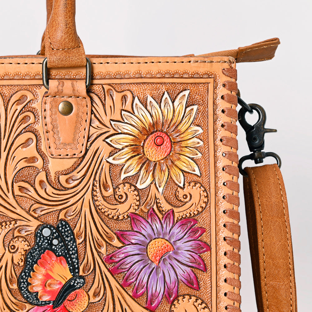 American Darling Briefcase Hand Tooled Genuine Leather