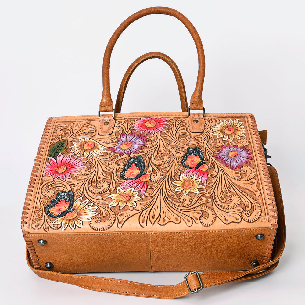 American Darling Briefcase Hand Tooled Genuine Leather