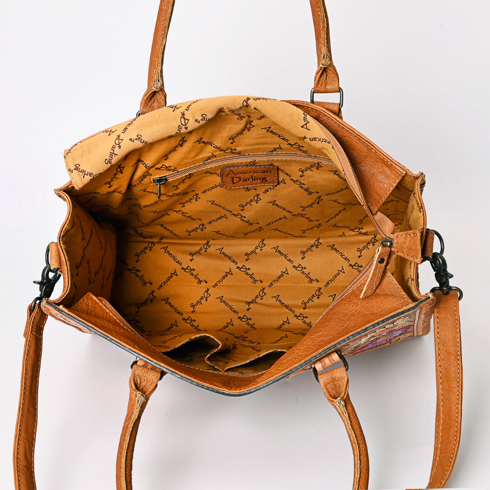 American Darling Briefcase Hand Tooled Genuine Leather