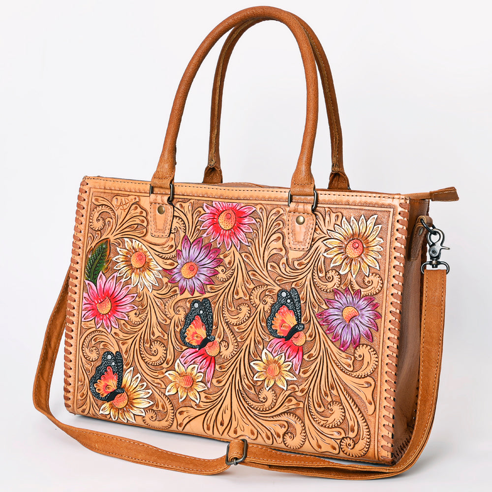 American Darling Briefcase Hand Tooled Genuine Leather