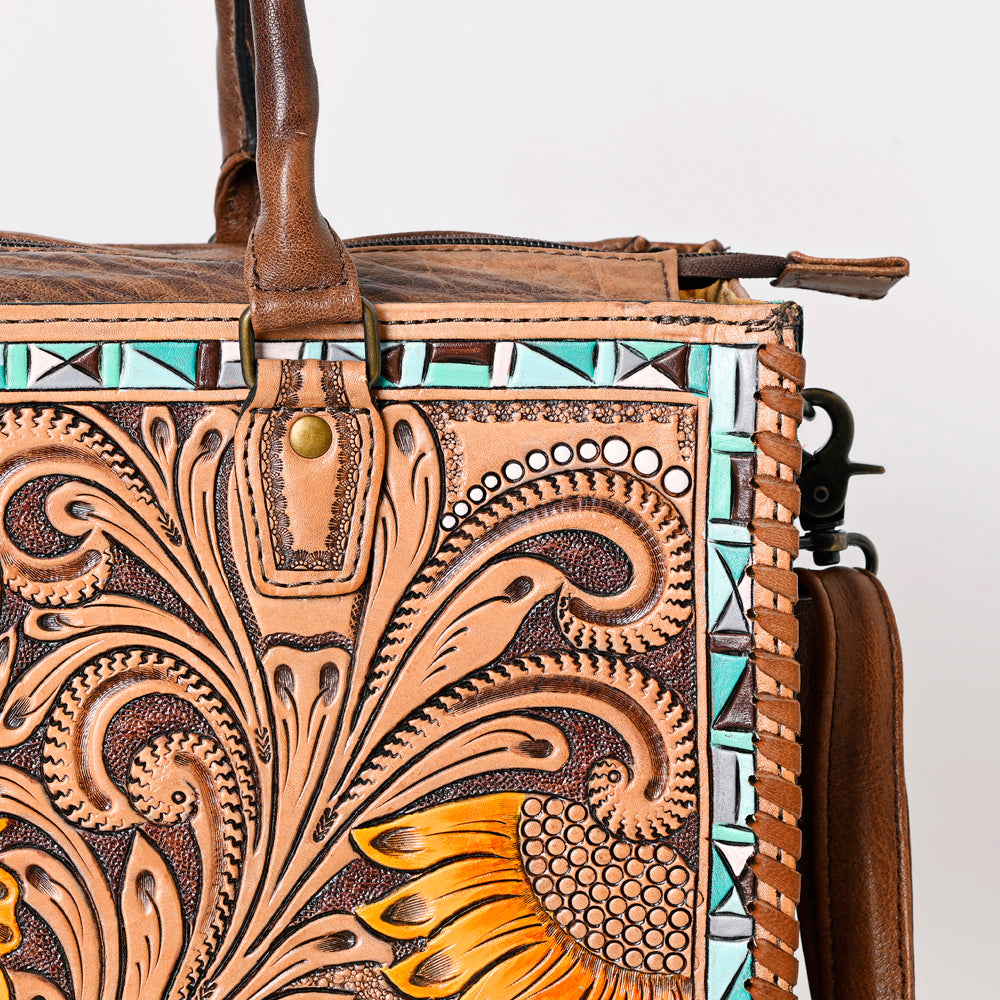 American Darling Briefcase Hand Tooled Genuine Leather