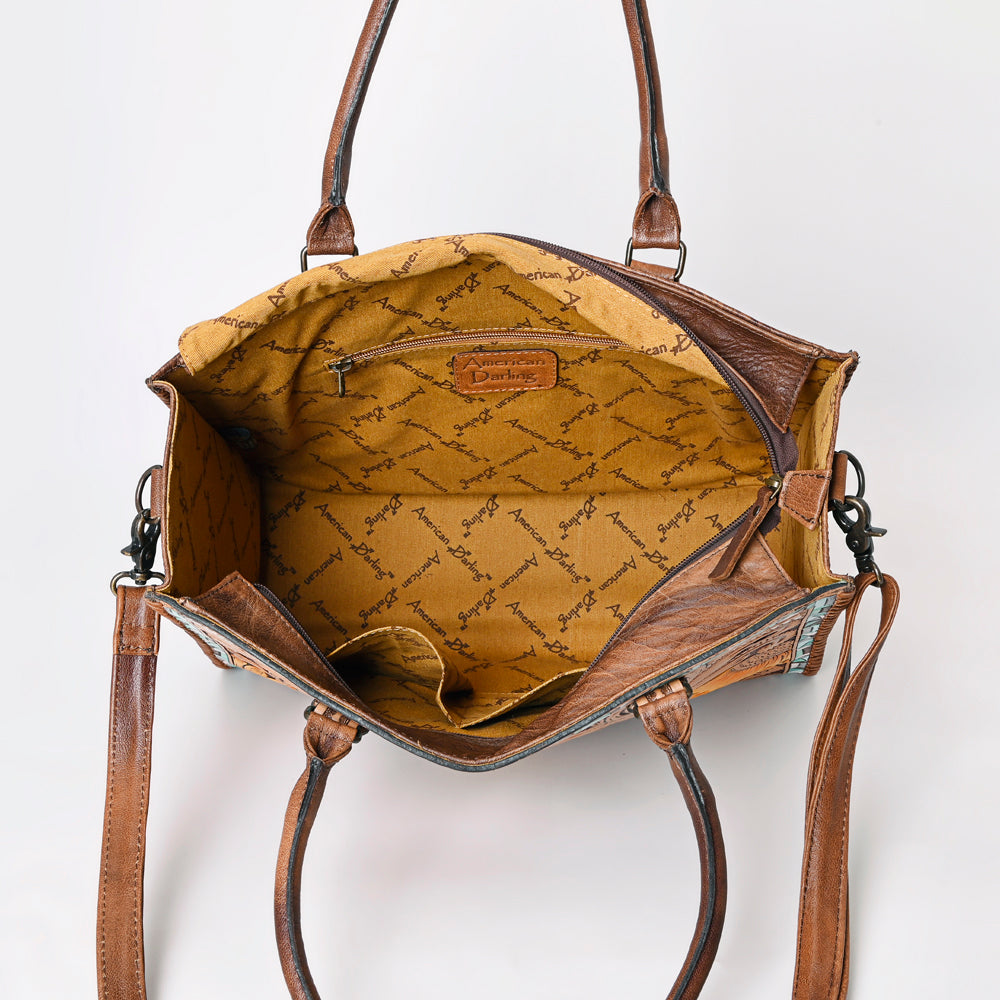American Darling Briefcase Hand Tooled Genuine Leather