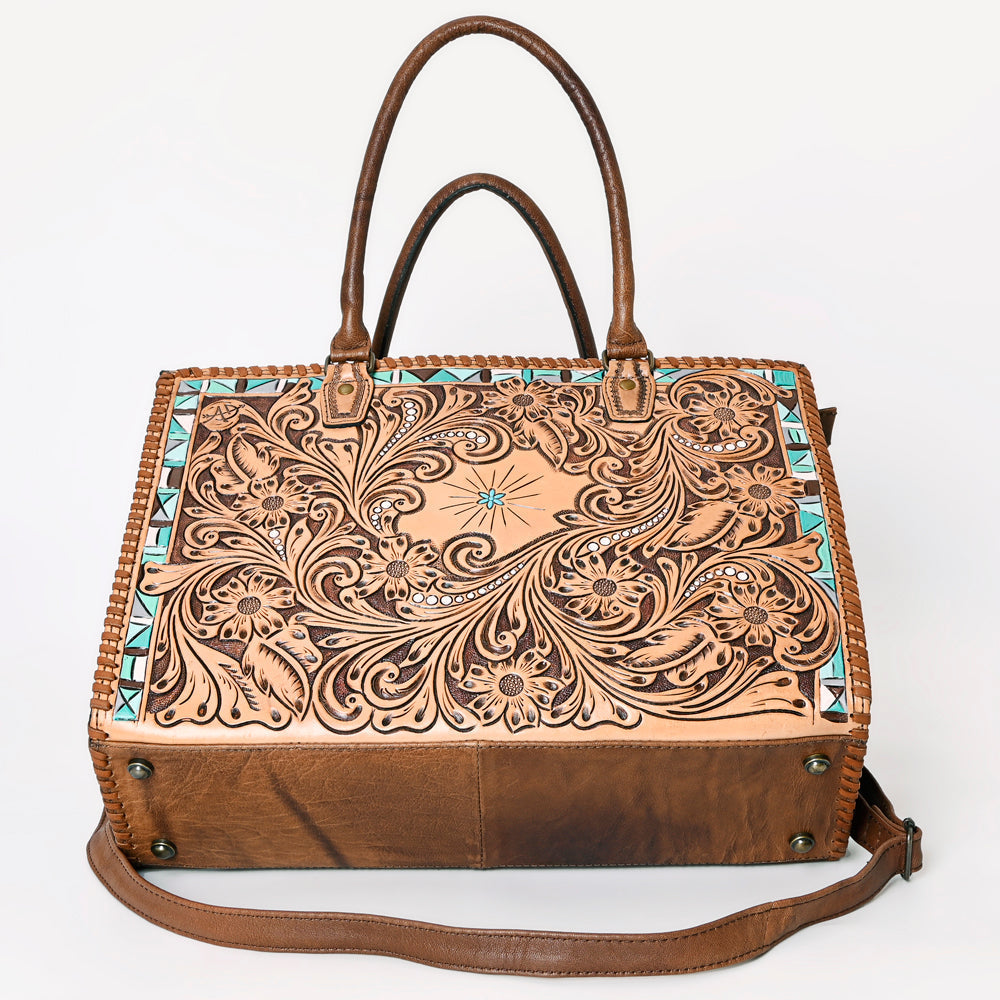 American Darling Briefcase Hand Tooled Genuine Leather