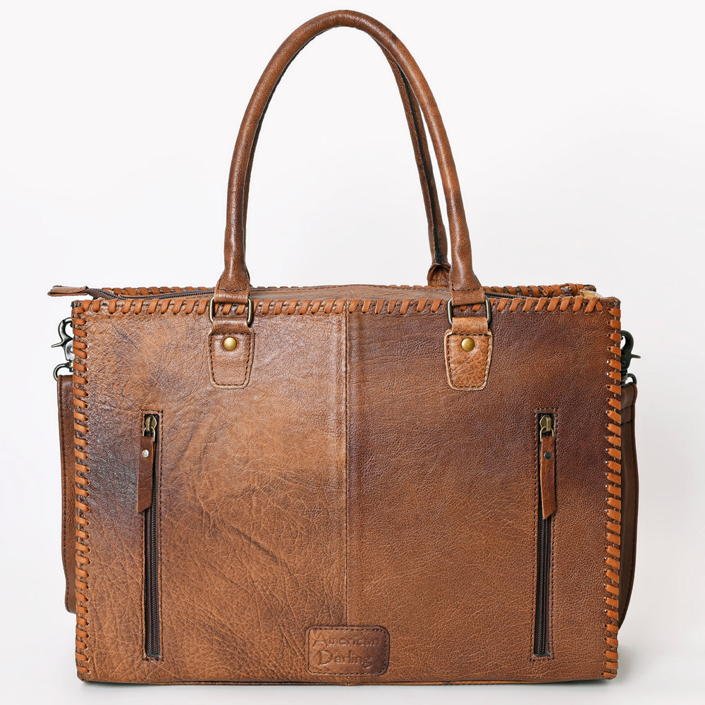 American Darling Briefcase Hand Tooled Genuine Leather