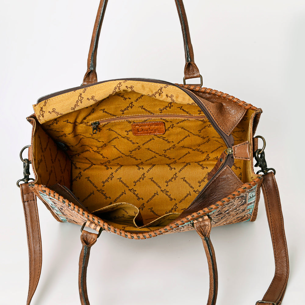American Darling Briefcase Hand Tooled Genuine Leather