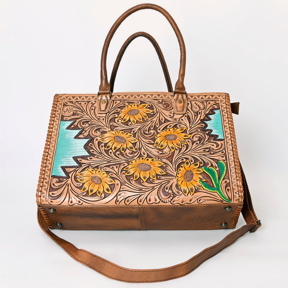 American Darling Briefcase Hand Tooled Genuine Leather