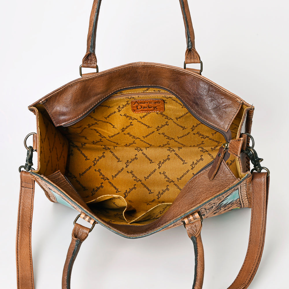American Darling Briefcase Hand Tooled Genuine Leather
