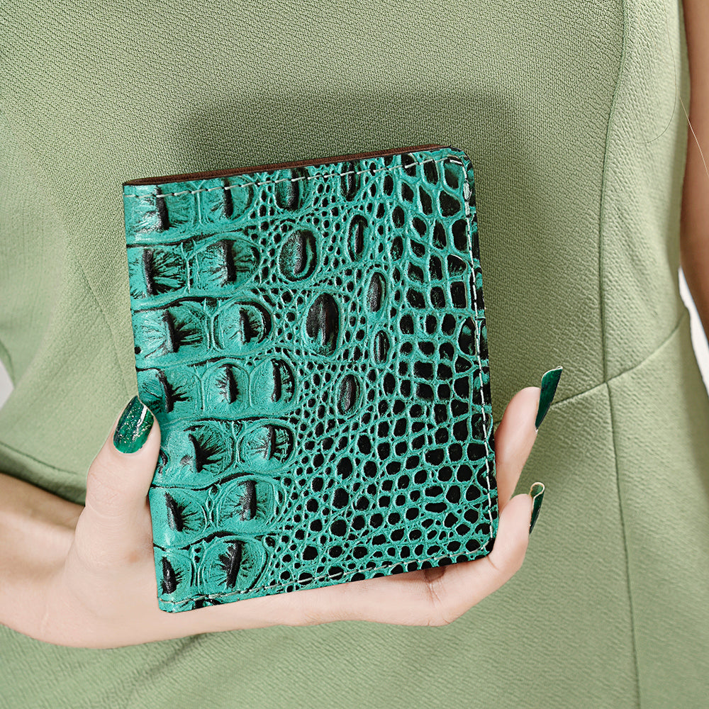 American Darling Crocodile-Embossed Leather Wallet
