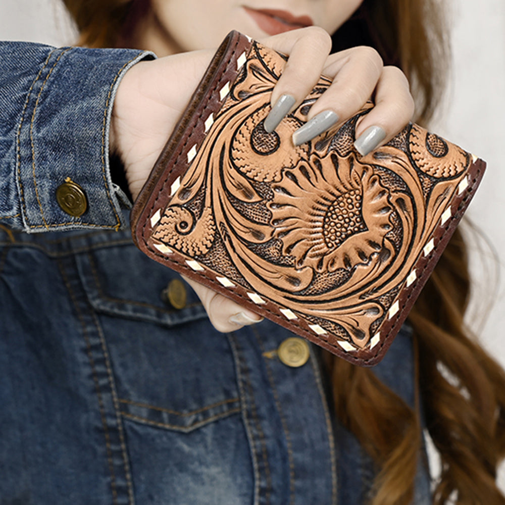 American Darling Hand-Tooled Leather Wallet