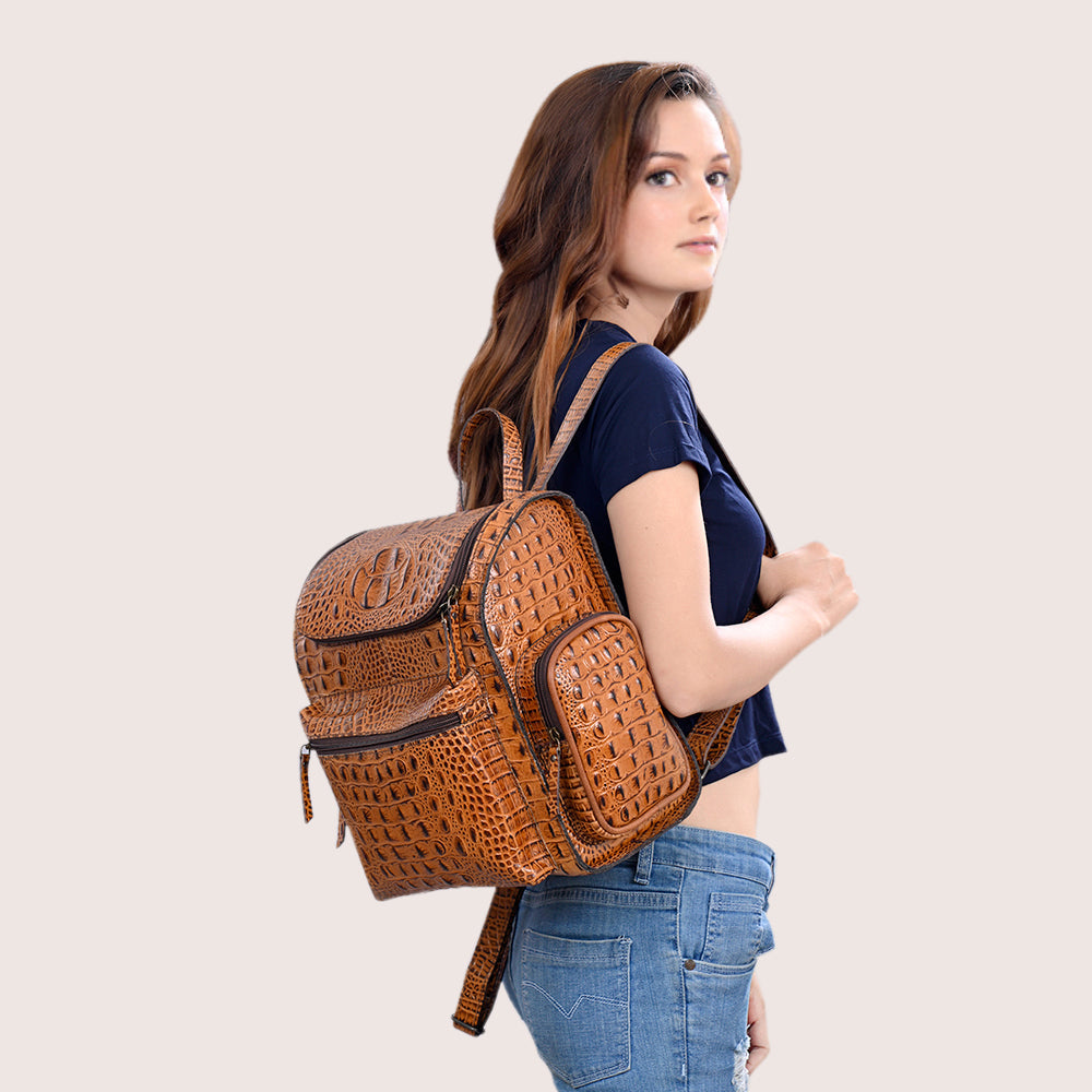 American Darling Crocodile Embossed Genuine Leather Bag