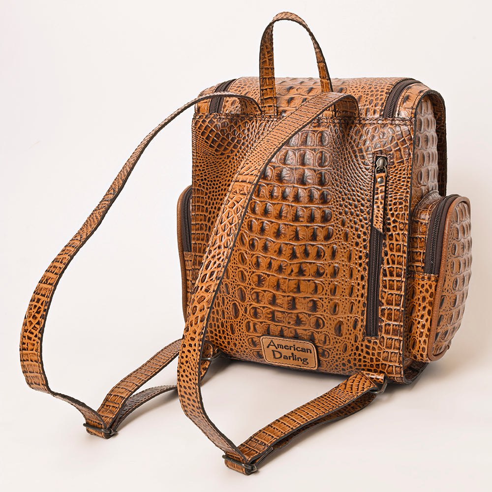 American Darling Crocodile Embossed Genuine Leather Bag