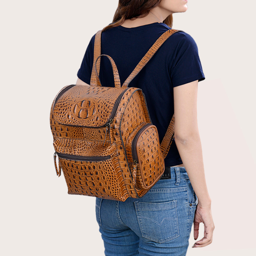 American Darling Crocodile Embossed Genuine Leather Bag