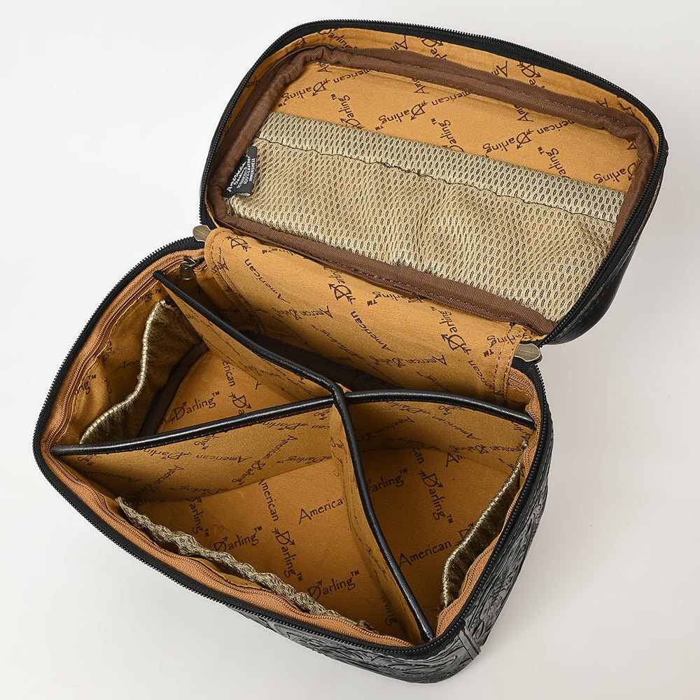 American Darling Jewelry Case Hand Tooled Genuine Leather
