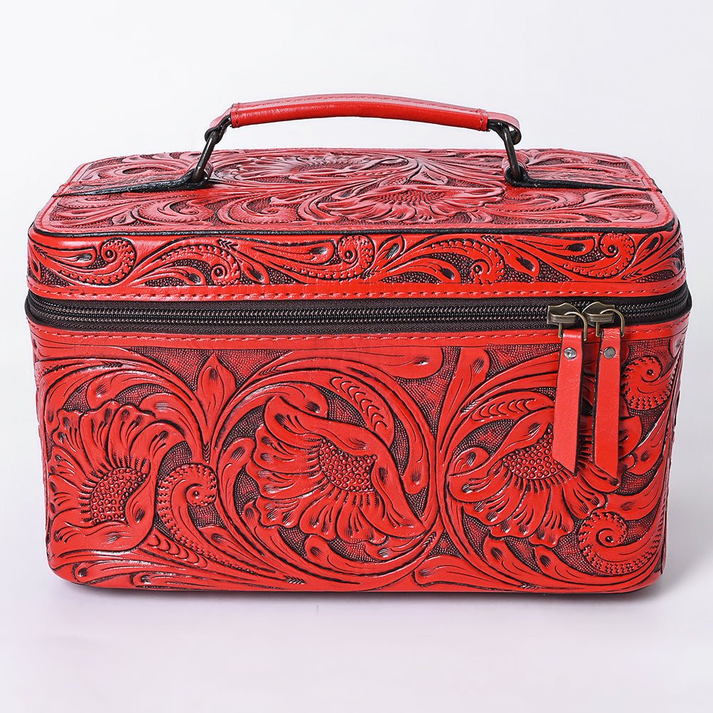 American Darling Jewelry Case Hand Tooled Genuine Leather