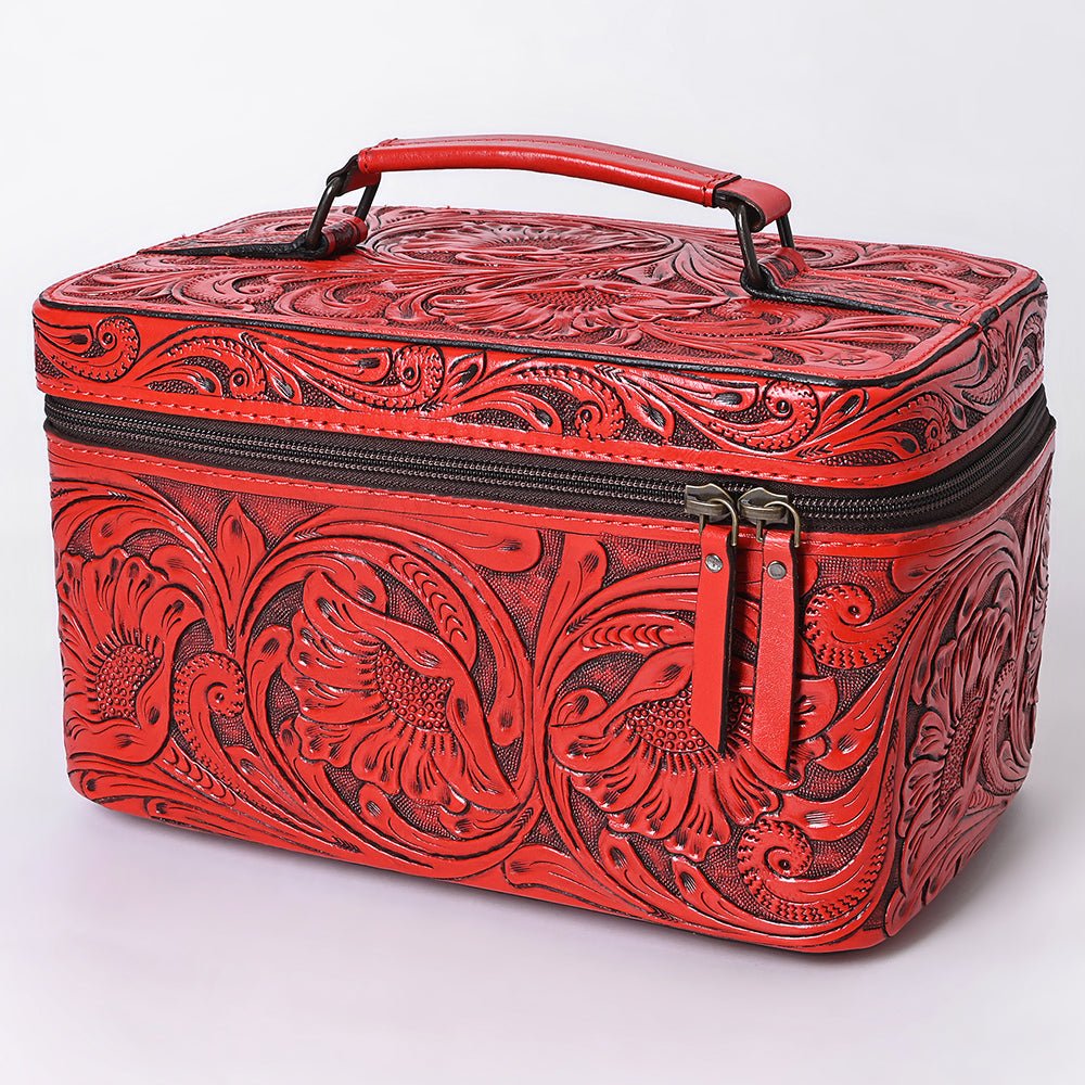 American Darling Jewelry Case Hand Tooled Genuine Leather