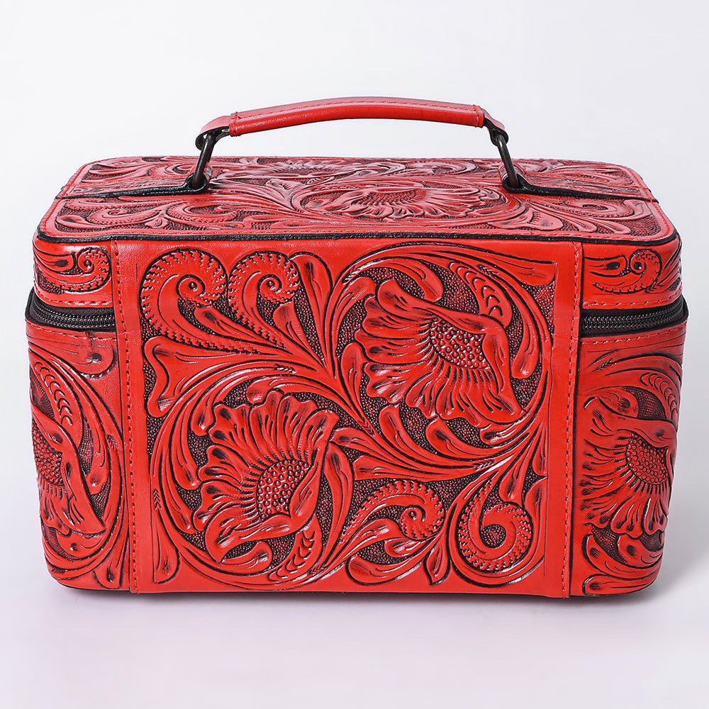 American Darling Jewelry Case Hand Tooled Genuine Leather