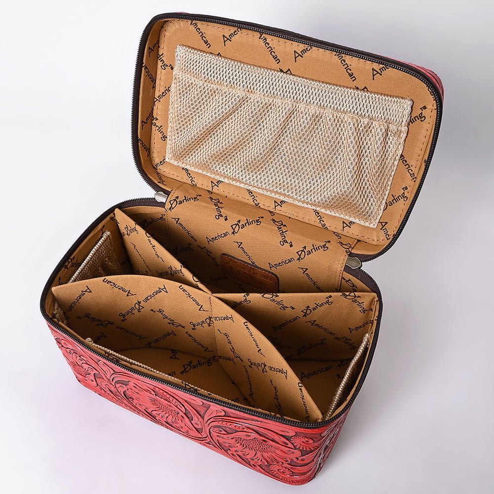 American Darling Jewelry Case Hand Tooled Genuine Leather