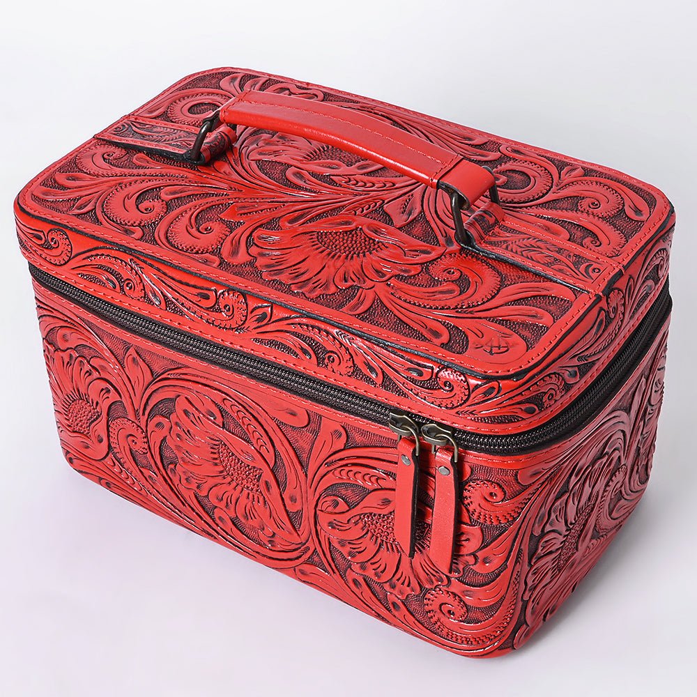American Darling Jewelry Case Hand Tooled Genuine Leather