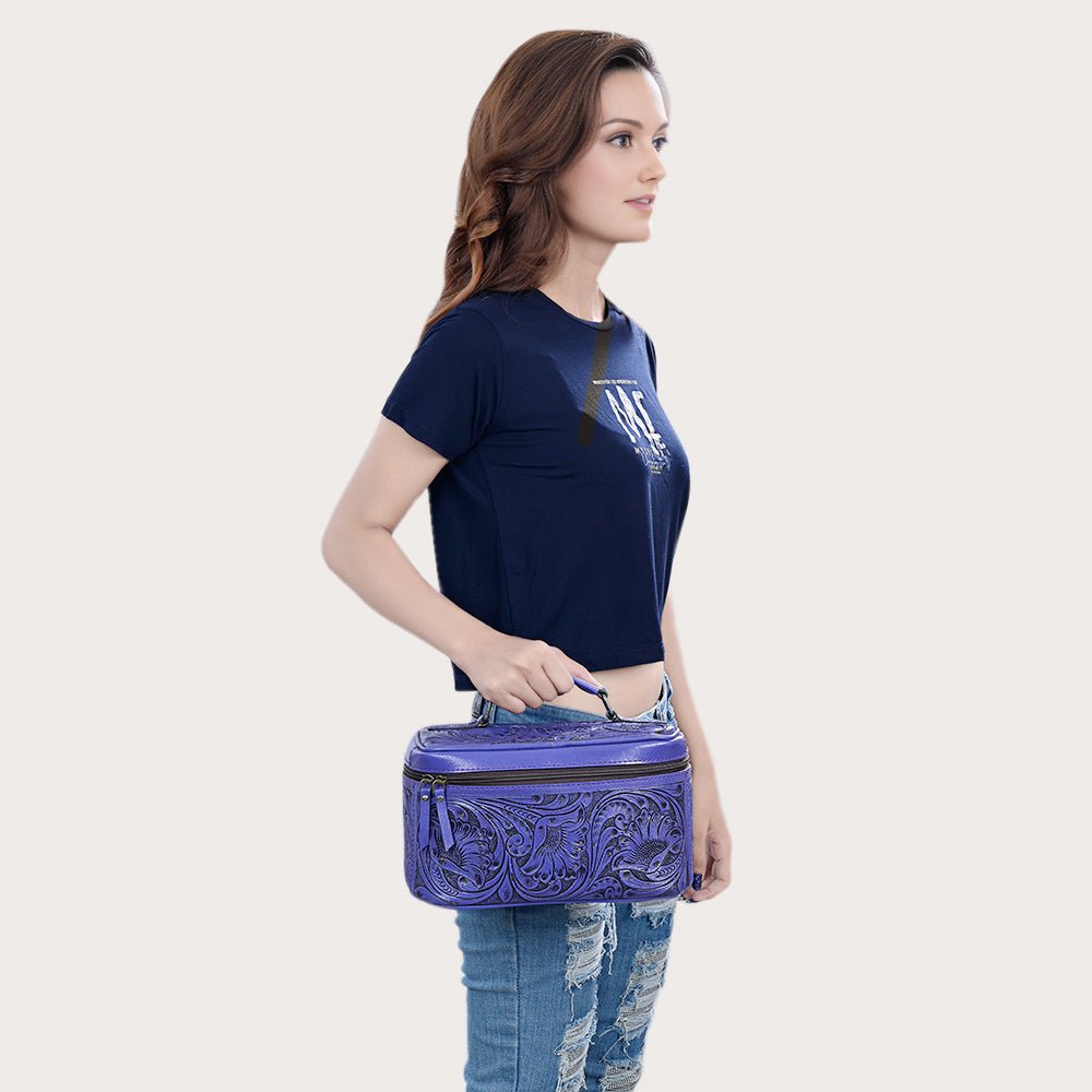 American Darling Jewelry Case Hand Tooled Genuine Leather