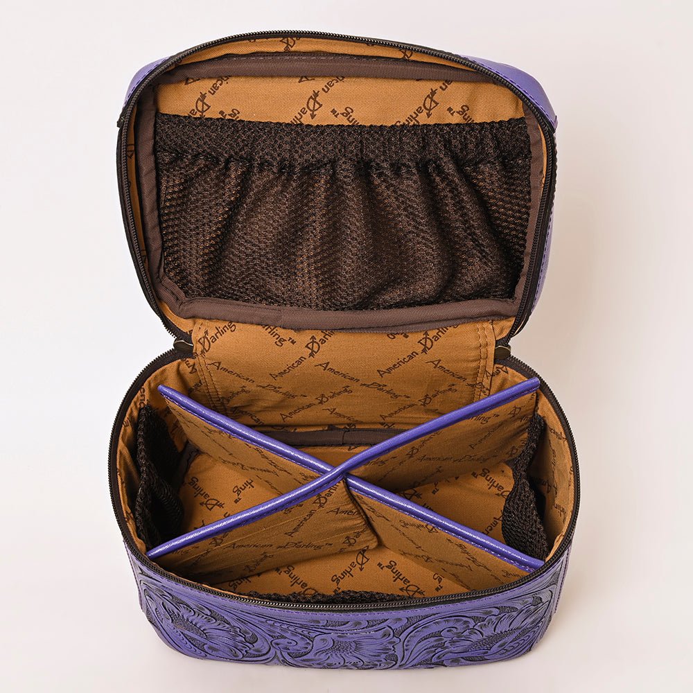 American Darling Jewelry Case Hand Tooled Genuine Leather
