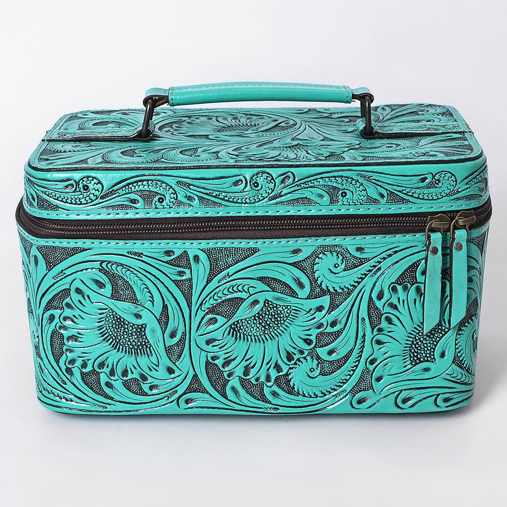 American Darling Jewelry Case Hand Tooled Genuine Leather
