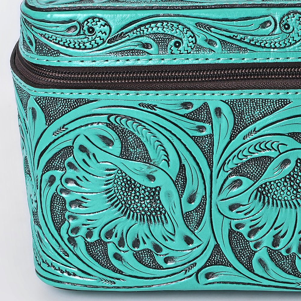 American Darling Jewelry Case Hand Tooled Genuine Leather