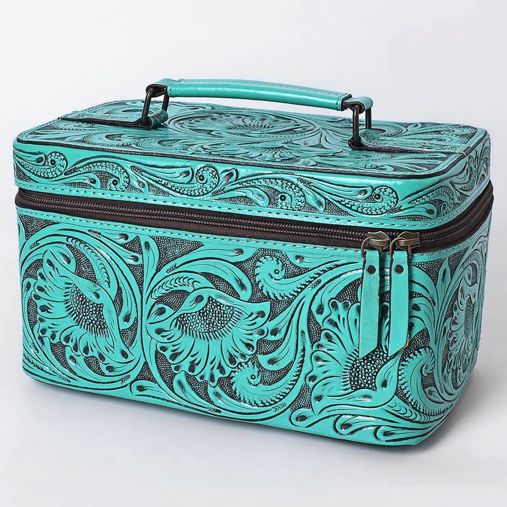 American Darling Jewelry Case Hand Tooled Genuine Leather