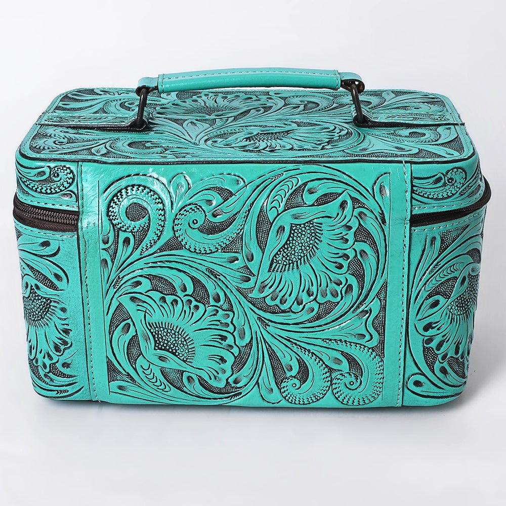American Darling Jewelry Case Hand Tooled Genuine Leather
