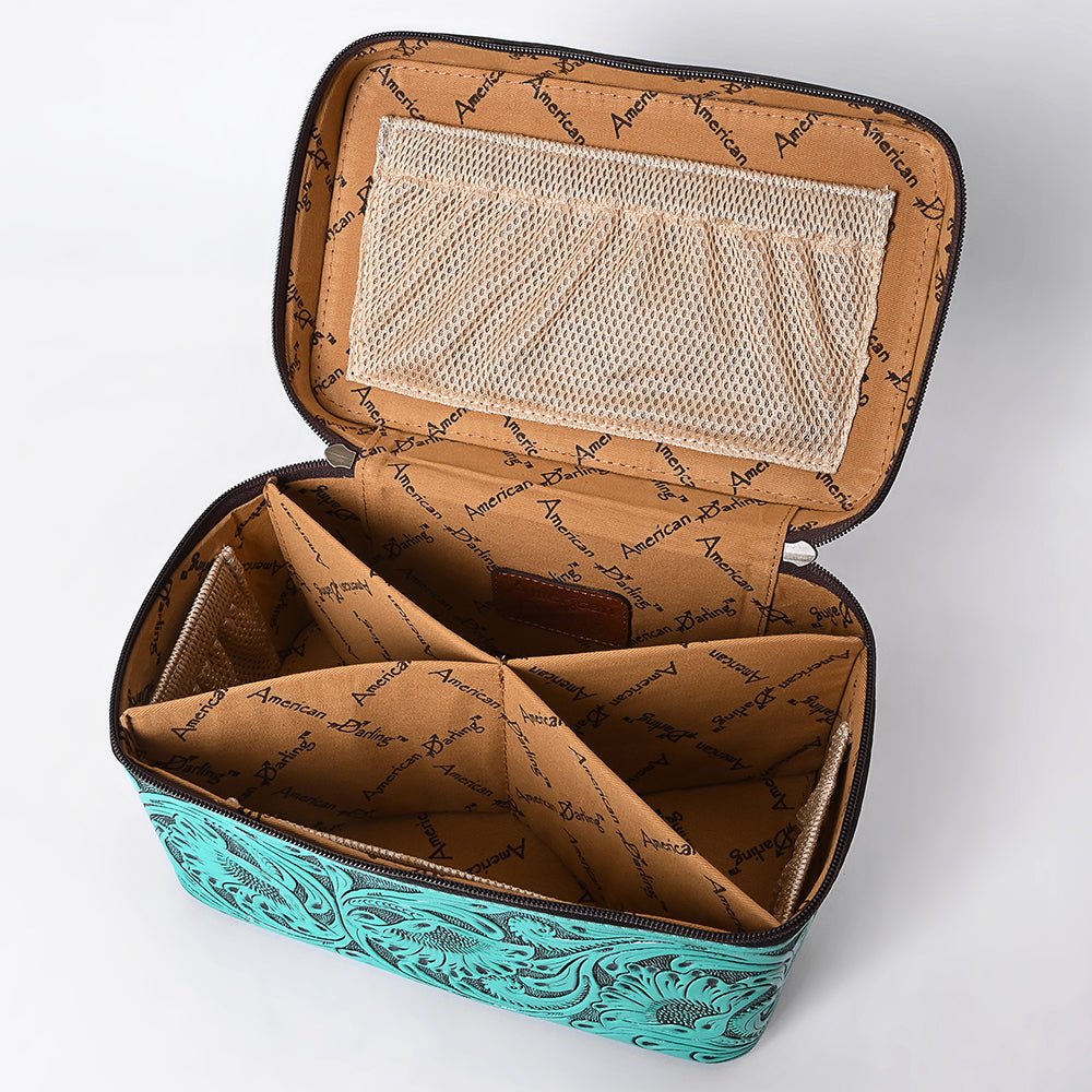 American Darling Jewelry Case Hand Tooled Genuine Leather