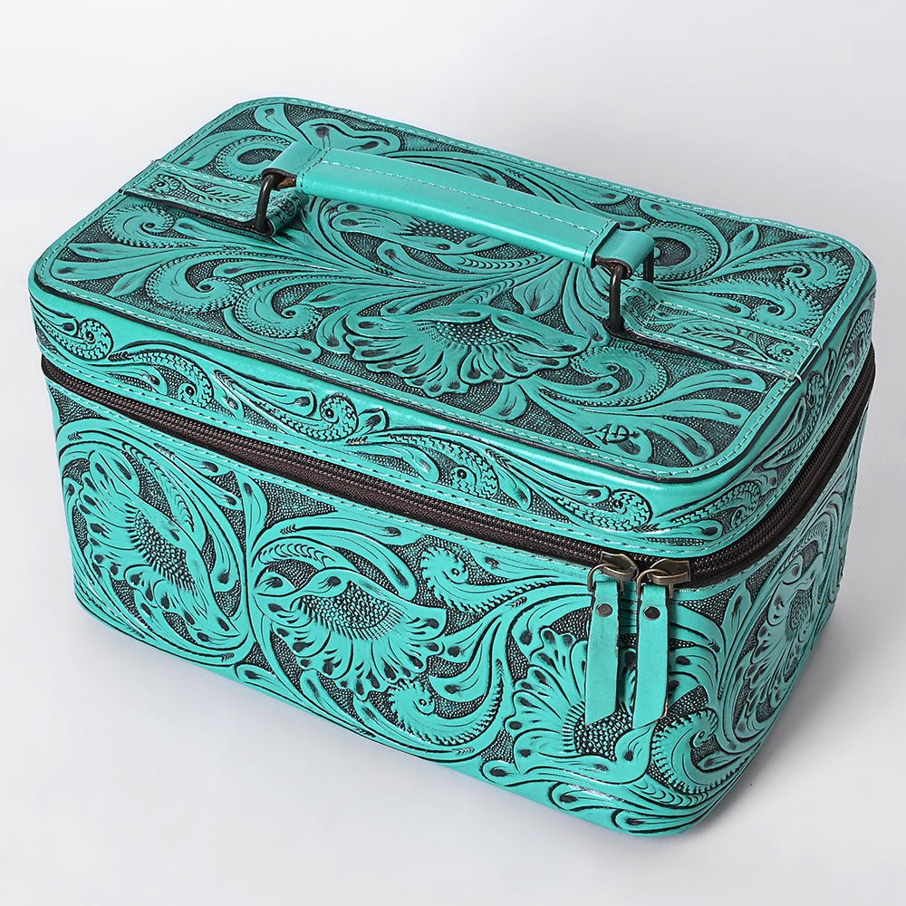 American Darling Jewelry Case Hand Tooled Genuine Leather