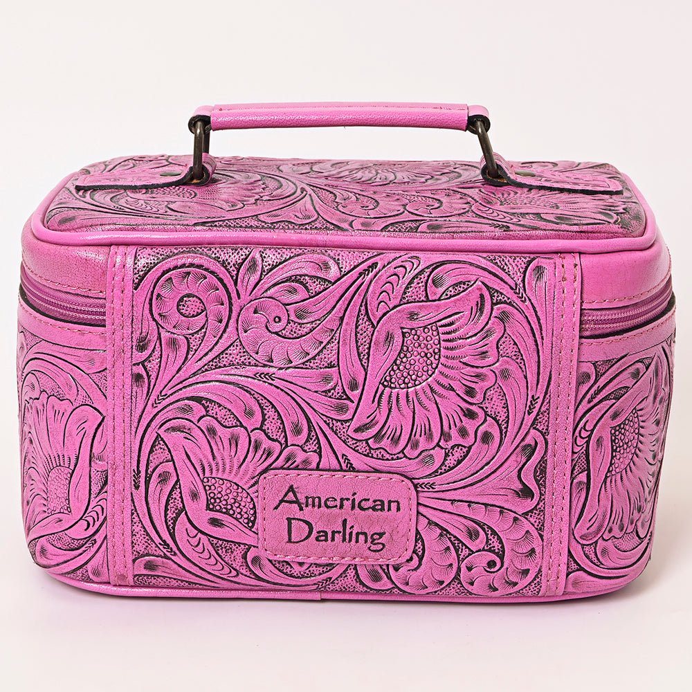 American Darling Jewelry Case Hand Tooled Genuine Leather