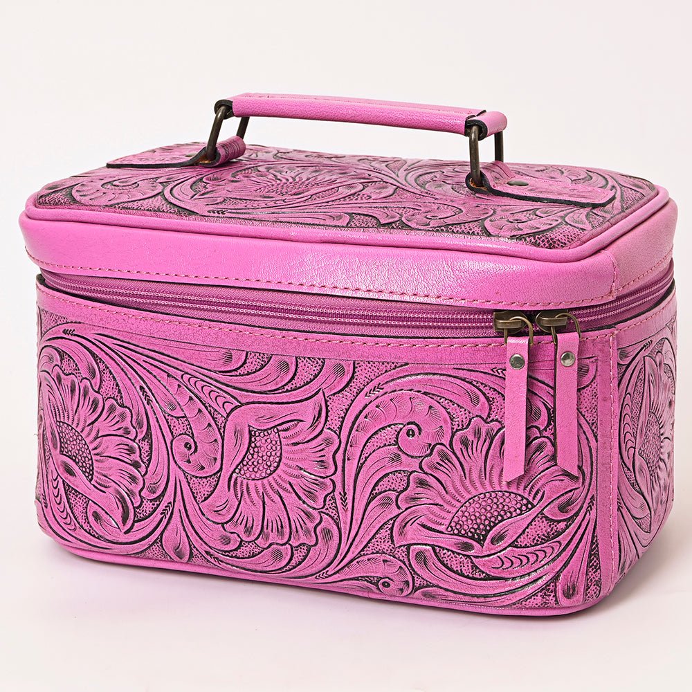 American Darling Jewelry Case Hand Tooled Genuine Leather