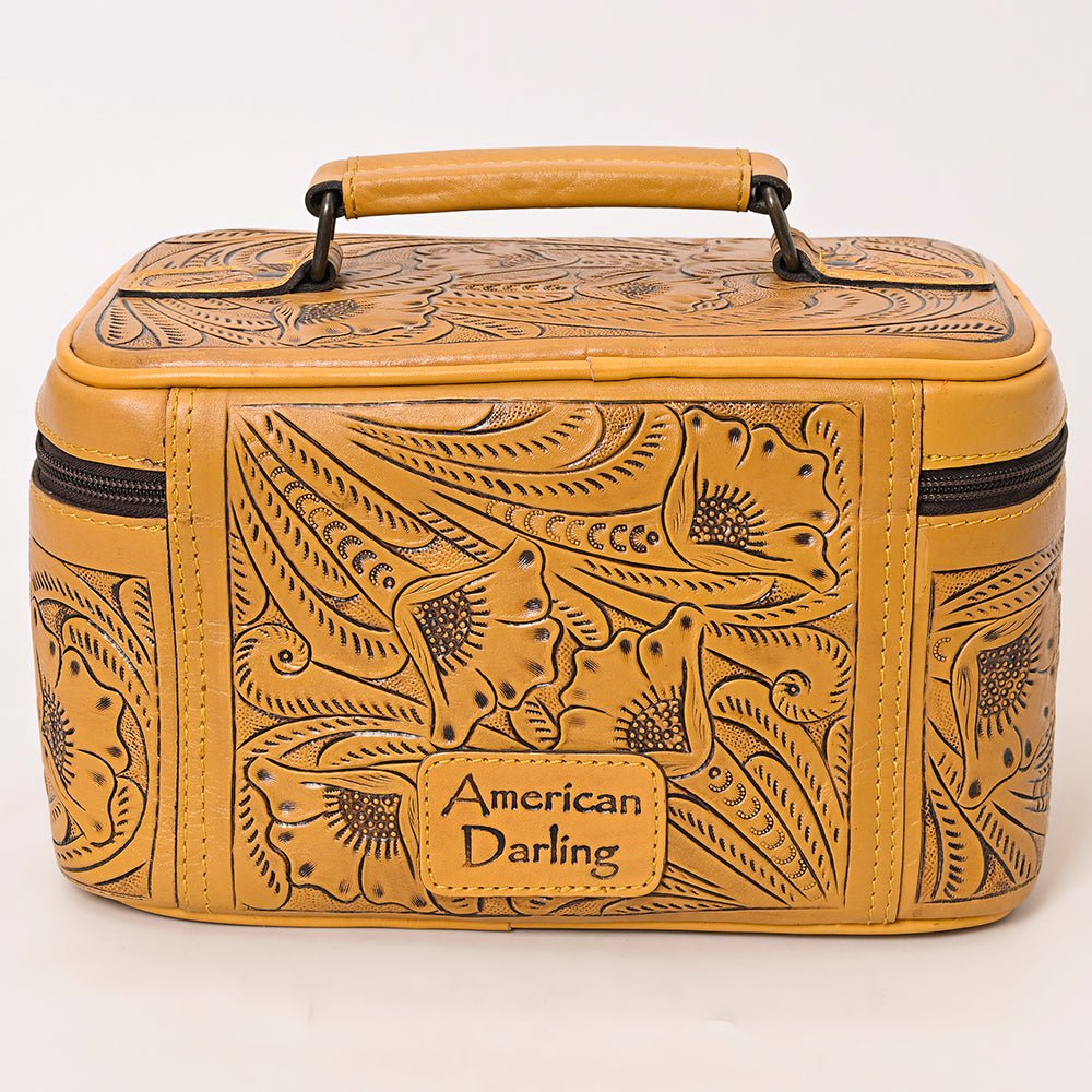 American Darling Jewelry Case Hand Tooled Genuine Leather