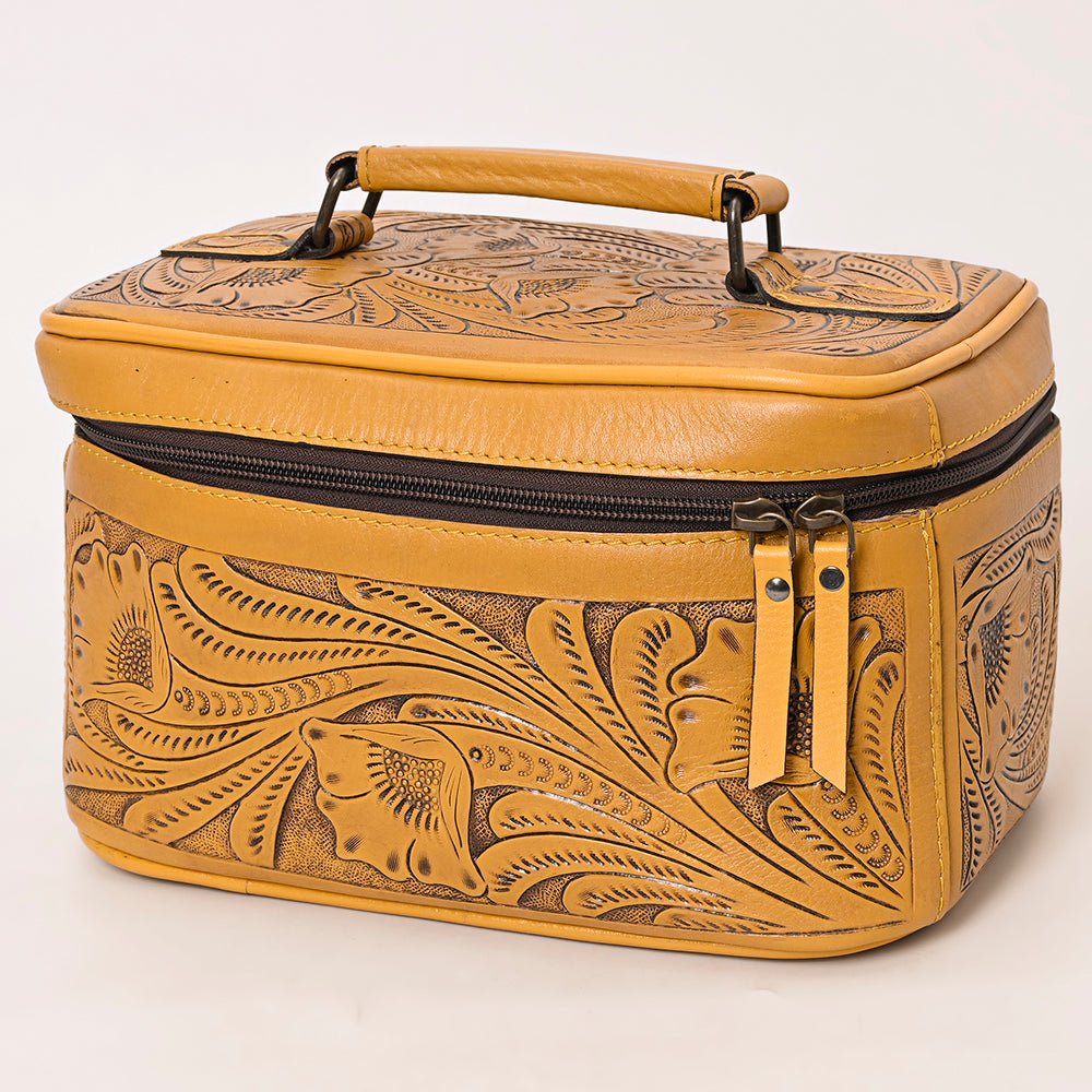 American Darling Jewelry Case Hand Tooled Genuine Leather