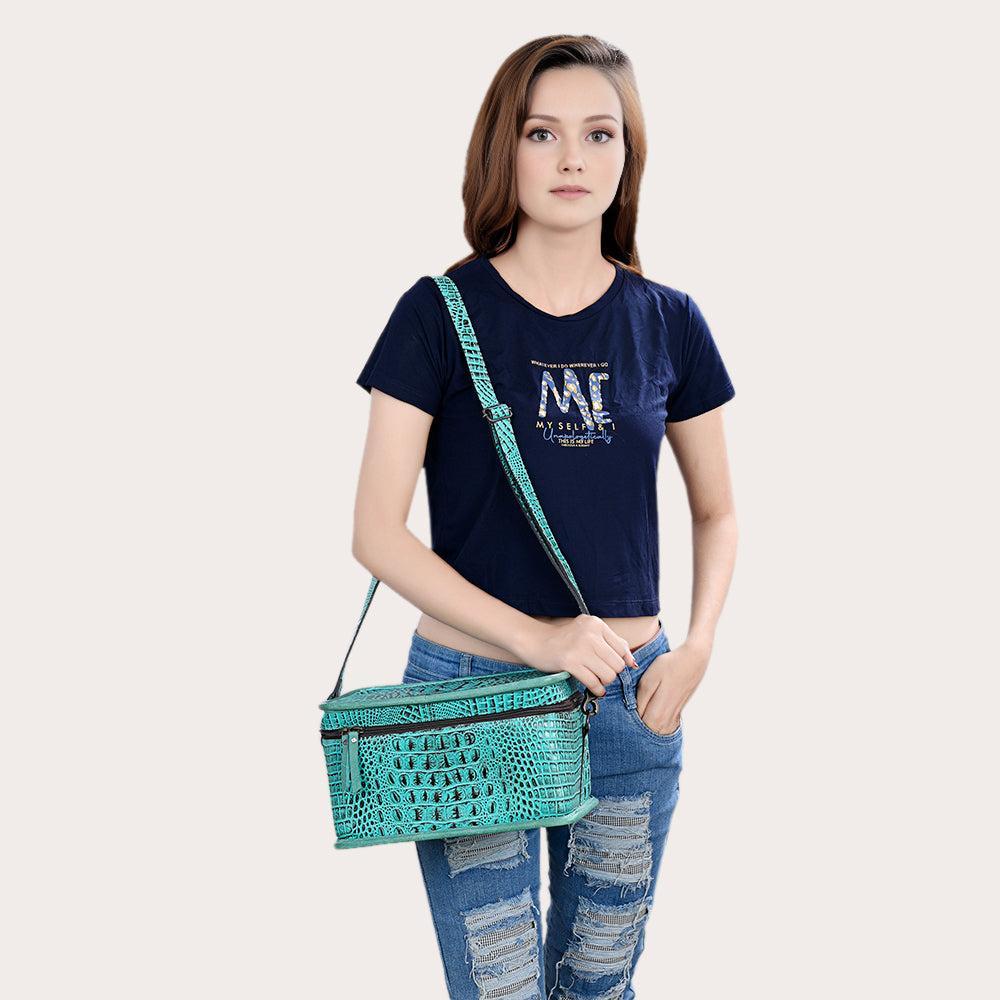 American Darling Crocodile Embossed Genuine Leather Bag
