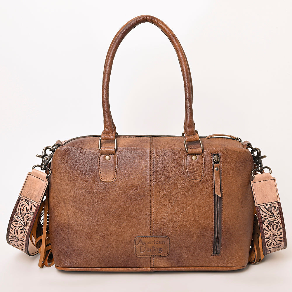 American Darling Hand-Tooled Hair-On Genuine Leather Bag