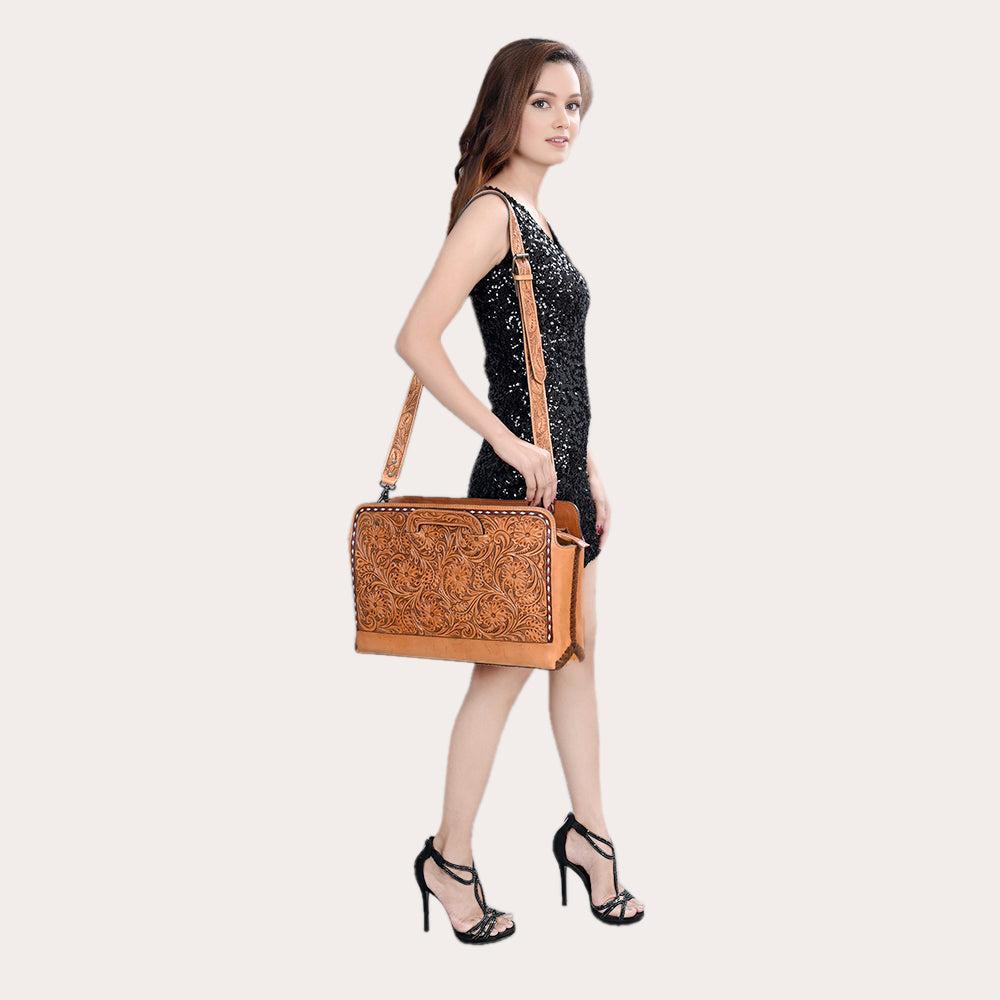 American Darling Hand-Tooled Genuine Leather Bag