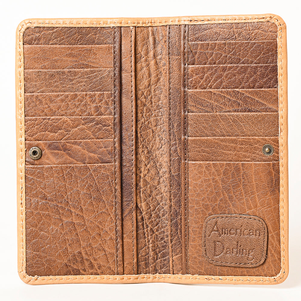 American Darling Wallet Hand Tooled Genuine Leather